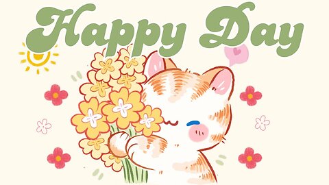 Happy Day Lofi 🌸✨1 Hour Cafe Song 🌺 Stream cafe 😺cute & relaxing music 🍊 Make Your Day Better