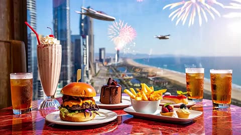 Supreme Food: Juicy Burger, Hot Dog, and Sides on French Fries