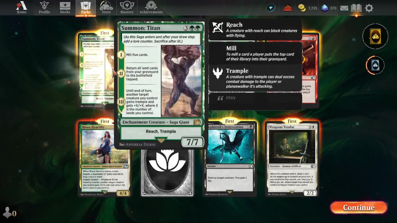 Magic The Gathering Arena 10 pack pack opening.