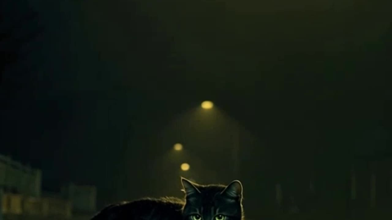 Cat Alone Under the Streetlight