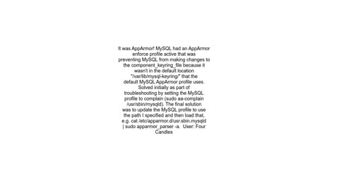 MySQL keyring component configuration