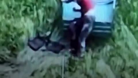 Ground Robot Sent to Retrevie Wounded Ukrainian Soldier