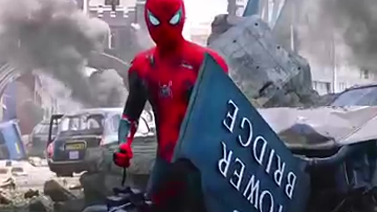 Spiderman coping other superheroes