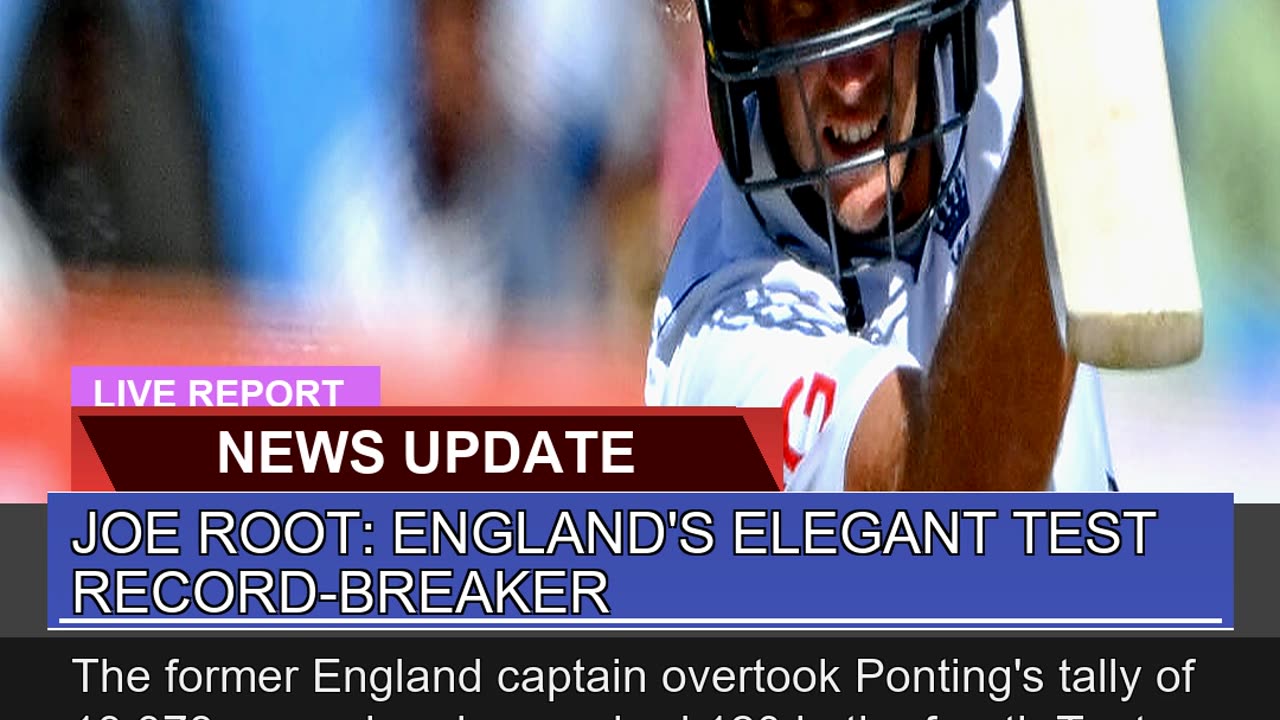 Joe Root Englands Elegant Test Recordbreaker