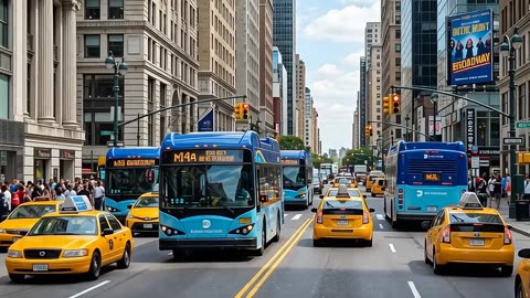 BYD K9M Electric MTA Buses and Yellow Taxis Are Driving in NYC