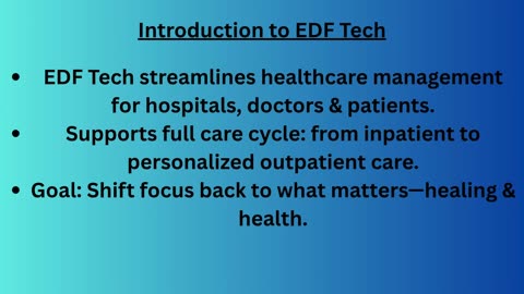 Smart Healthcare with EDF Tech’s Integrated Platform