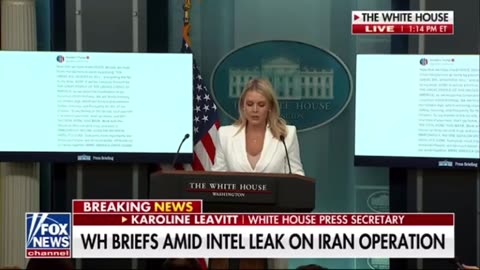Karoline Leavitt WH Press Secretary : Briefs Intel Leak On Iran Operation