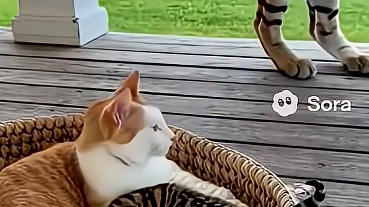 The cheetah brought the kitten to the cat