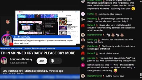 LoudMouthHussy Oct 11, 2025 'THIIN SKINNED CRYBABY PLEASE CRY MORE'