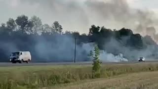 Rylsk-Khomutovka Highway into Russia's Kursk Region Full of Burning Military Vehicles