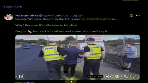 Muslims Offended "hate speech" Saying "We Love Bacon!" In UK