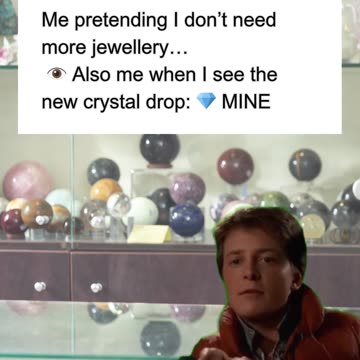 Me pretending I don’t need more jewellery… 👁️ Also me when I see the new crystal drop: 💎 MINE.