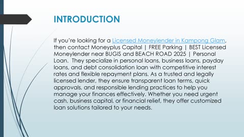 Best Licensed Moneylender in Kampong Glam