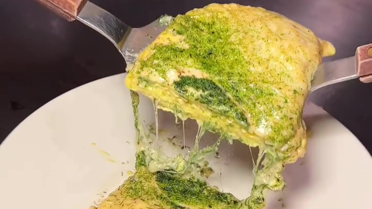 Making a cheese omelette