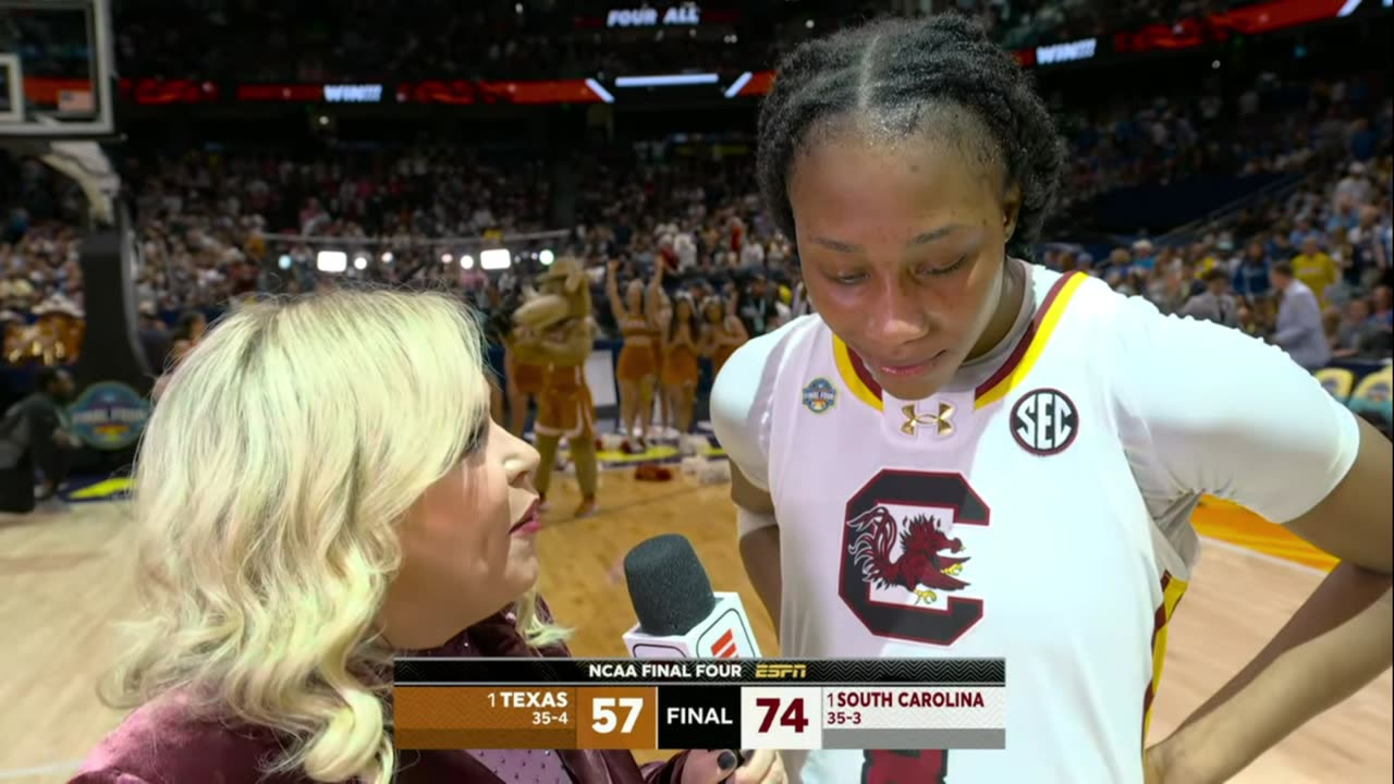 Joyce Edwards interview after double-double in Final Four win | South Carolina Gamecocks vs Texas