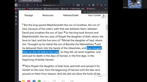 Journey Through The Bible -- 2 Samuel 21 - King David Avenges The Gibeonites 06182025