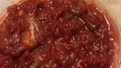 Eggplant in Tomato Sauce Lebanese Style With Pita Bread