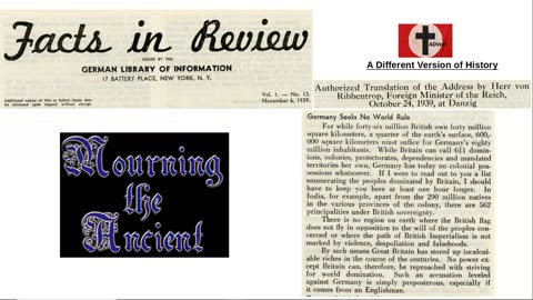 Facts in Review printed by German Embassy 1939 - Germany Seeks No World Rule