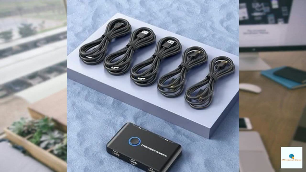 KVM Switch HDMI 2 Port Box,ABLEWE USB and HDMI Switch for 2 Computers Share Keyboard Mouse