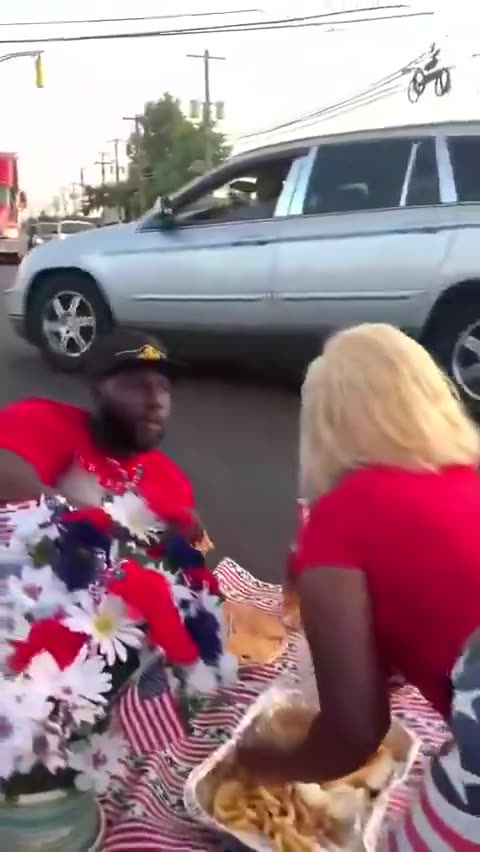 Americans in the street.