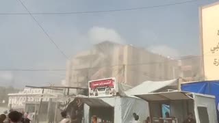 Palestinian media report an Israeli airstrike against the upper floor of Nasser Hospital i
