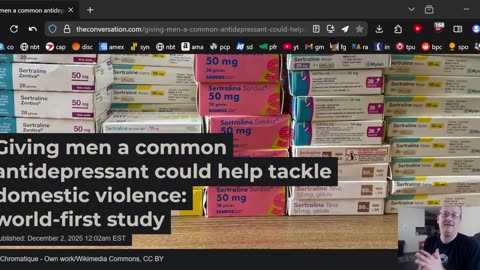Todd Thundercock: Sertraline (Zoloft) Forced On Men Will End Domestic Violence, (S(T(Udi)E)S) Say