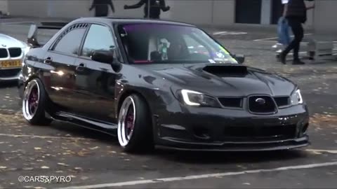 custom cars leaving car shows
