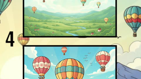 Colorful Hot Air Balloon Adventure 🌈🎈 | Spot the Differences Challenge 👀🔥