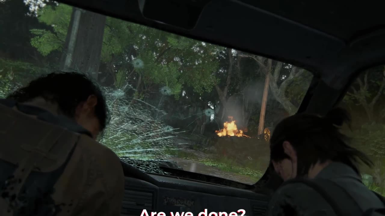 Ellie teaming up with Jesse ending in a pretty intense shoot out.