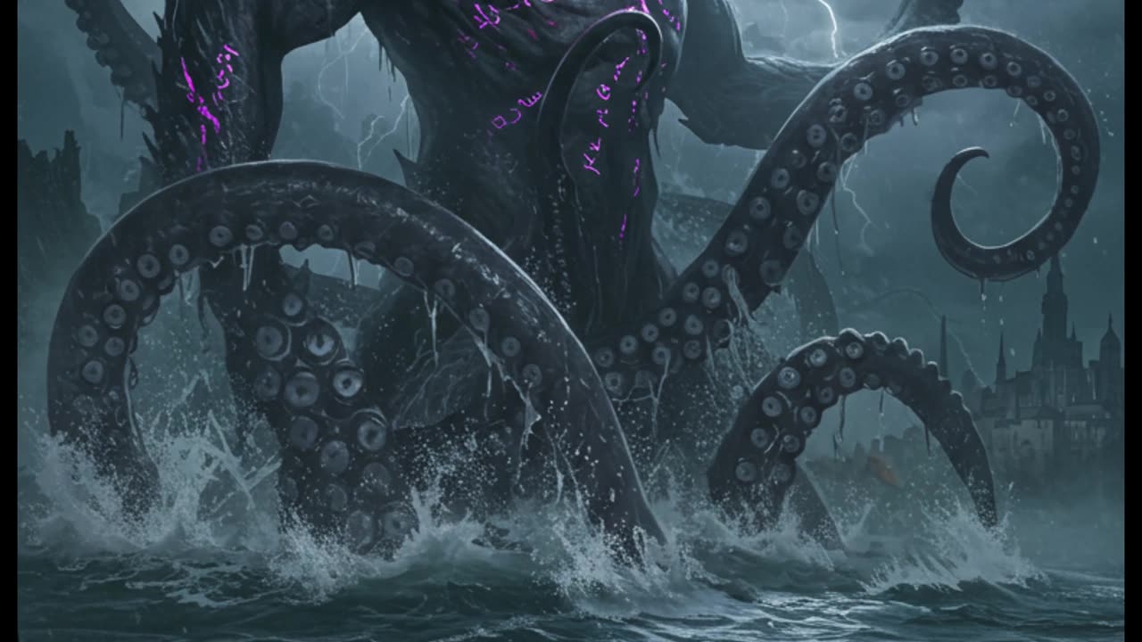 Epic Fantasy Horror: Colossal Tentacled Beast Emerges