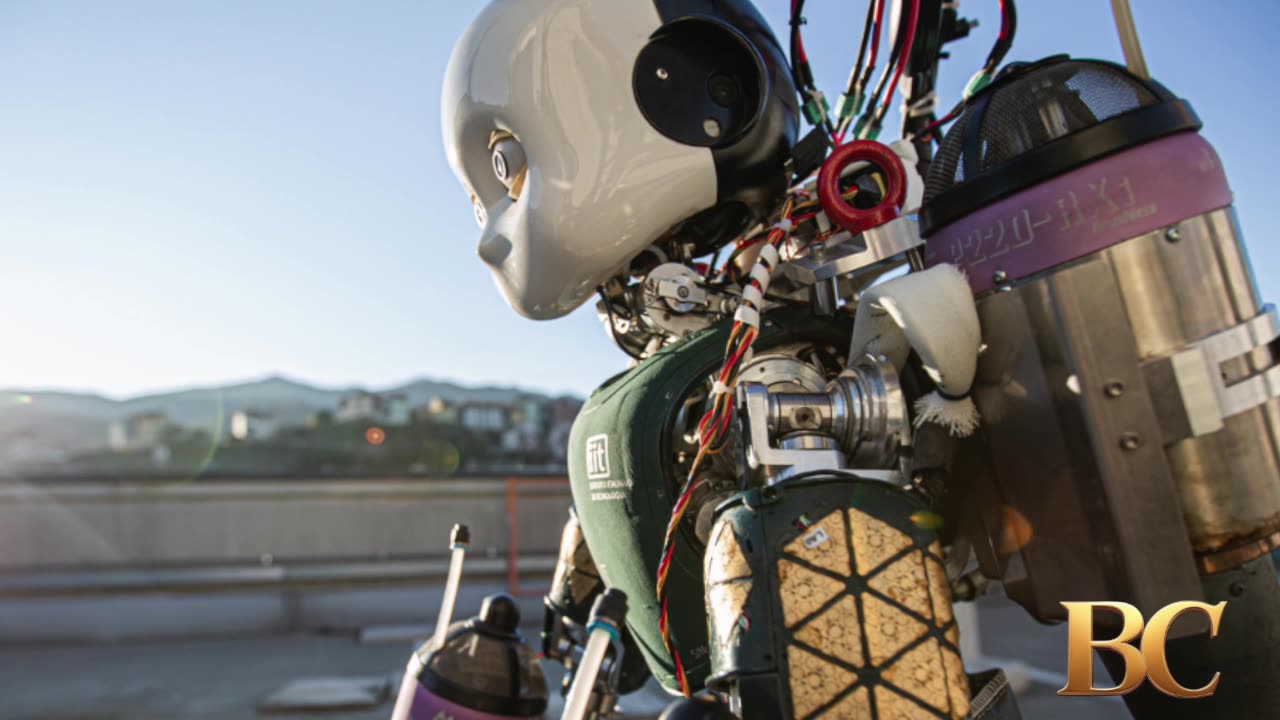 Humanoid robot achieves controlled flight using jet engines and AI-powered systems