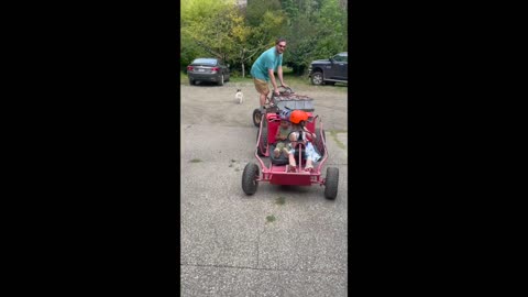 The Kid-Steer. Articulating electric 8 wheel utility vehicle.