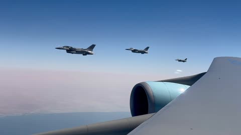 Air Force One is on its way from Qatar!