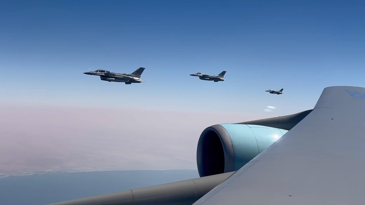 Air Force One is on its way from Qatar!