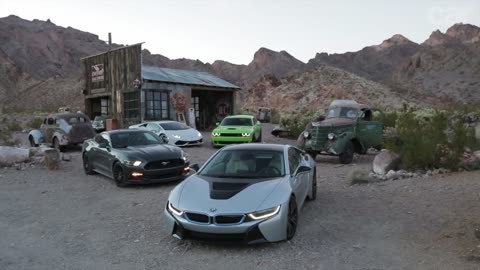 Europe's BMW i8 & Lamborghini Huracan vs America's Dodge SRT Hellcat & Ford Mustang