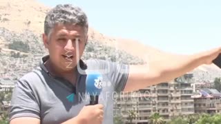 The moment of the Israeli attack on Damascus during the broadcast of the correspondent