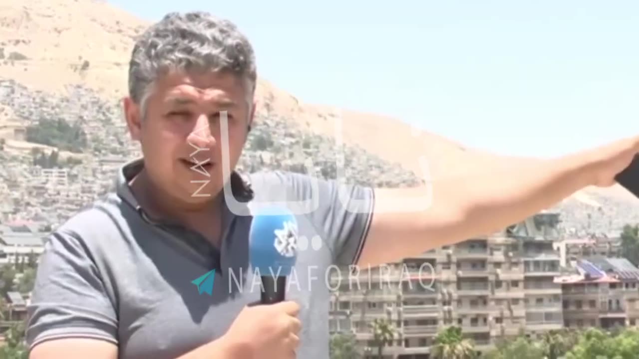 The moment of the Israeli attack on Damascus during the broadcast of the correspondent