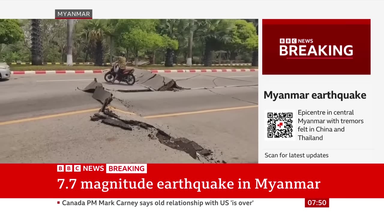 Magnitude 7.7 earthquake hits Myanmar with damage reported in Bangkok _ BBC News