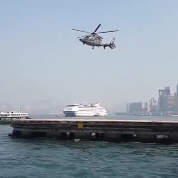 When a helicopter's propeller is perfectly synced with the camera frame rate