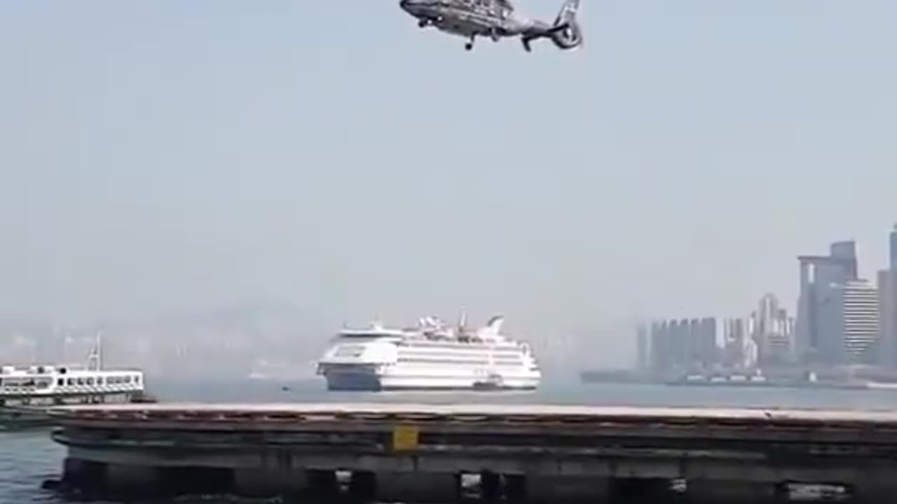 When a helicopter's propeller is perfectly synced with the camera frame rate