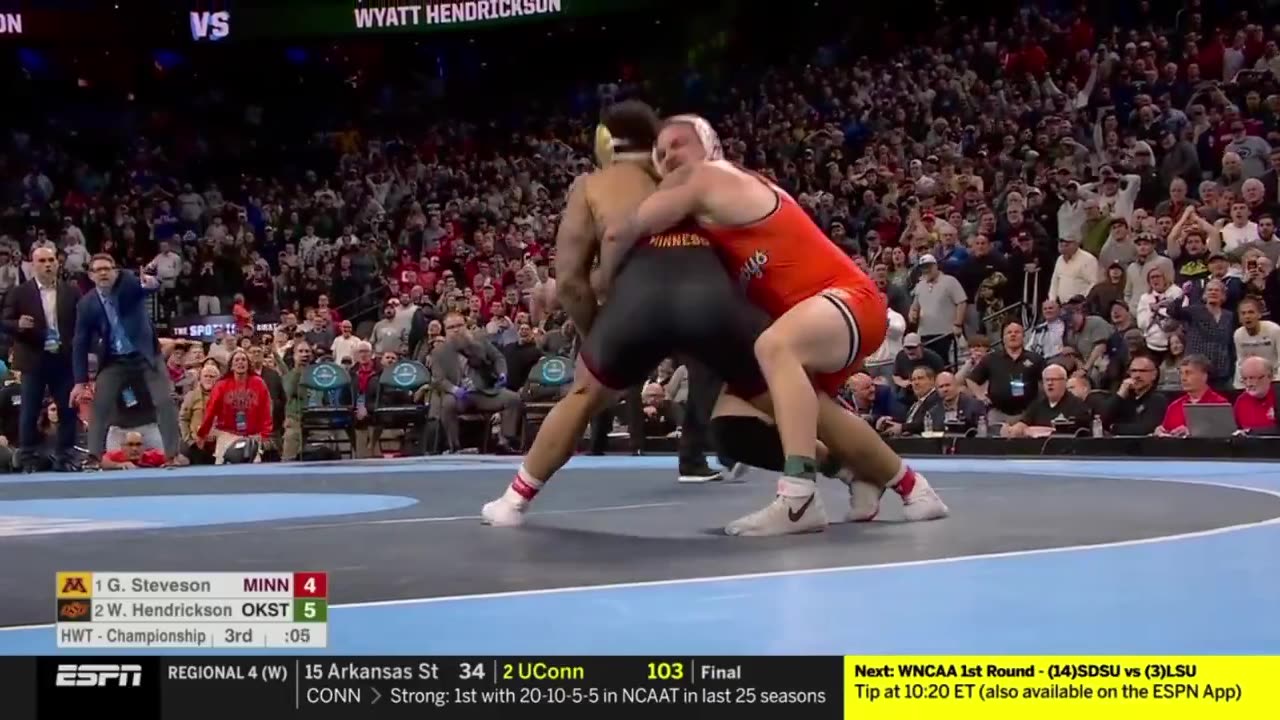#HEAVYWEIGHT 285 #NCAA #Final 🏆: #Wyatt #Hendrickson (#OSU) VS #Olympic #Champion #GableStevenson