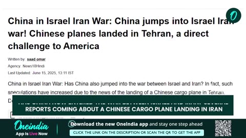 Breaking: Chinese Plane Secretly Lands In Iran | China Challenges US-Officially