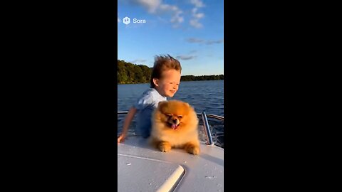 Boy And Puppy Ride