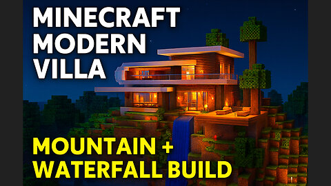 Minecraft Modern Villa on Mountain with Waterfall – Inspired by Ronaldo’s Mansion
