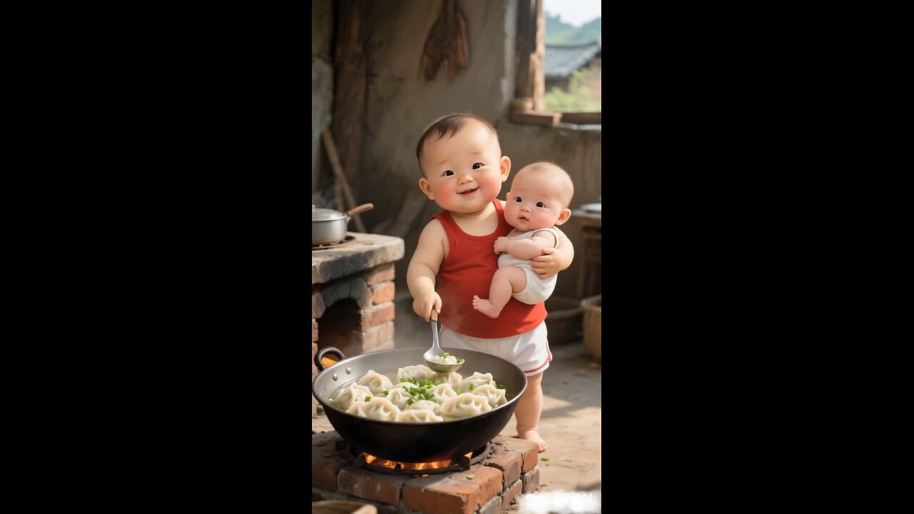 Ai created baby 🍼 eating food