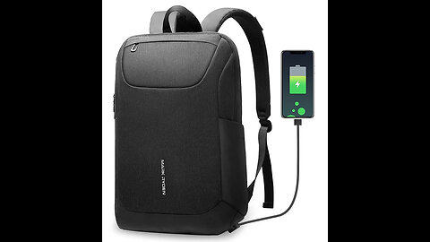 Waterproof Large-Capacity Backpack, with USB Charging Port, Smooth Zipper, Laptop Compartment
