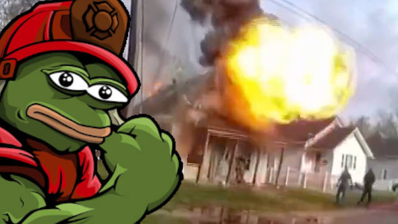Men Rush Towards House That Just Blew Up To Save Fire Fighter