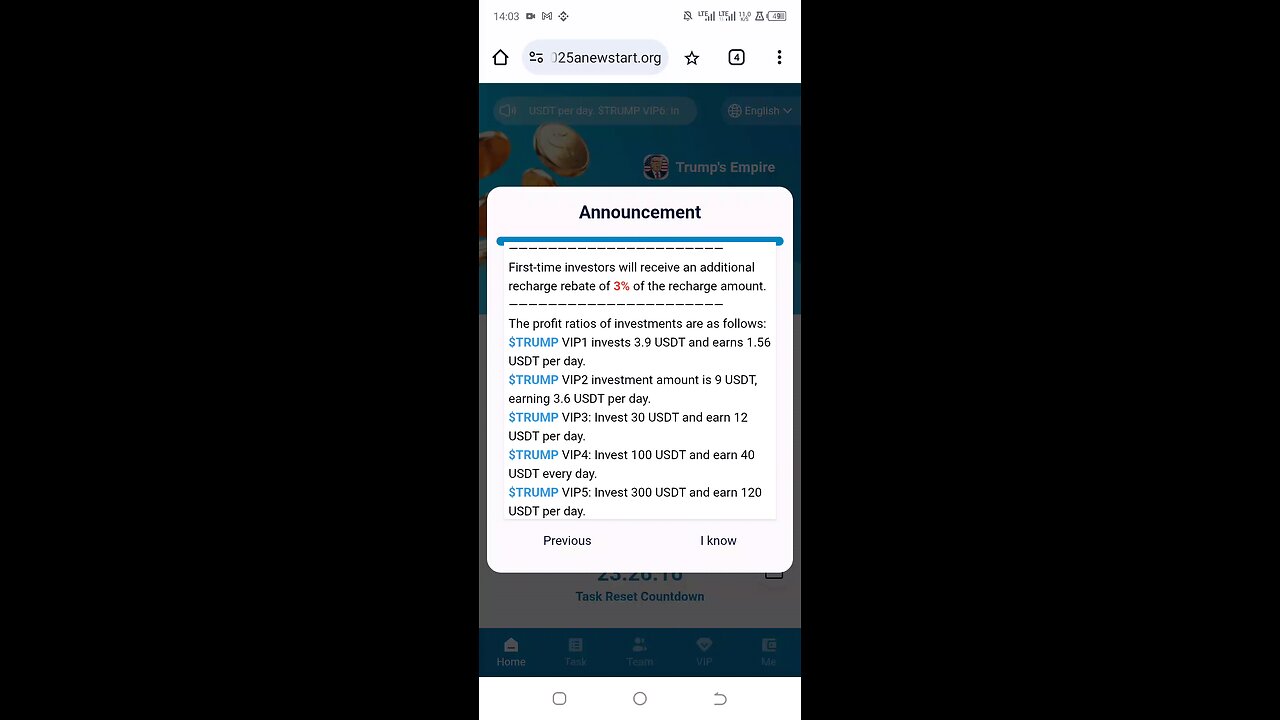 Tump's Empire Staking platform crypto currency launched today/ legit and long term