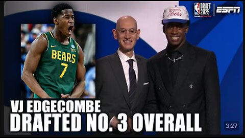 The 76ers select VJ Edgecombe with the 3rd overall pick | 2025 NBA Draft