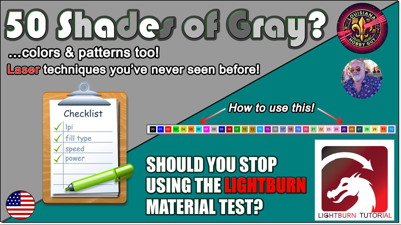 😲 50 SHADES OF GRAY on a Laser Engraver! AND COLORS! Lightburn Tutorial.